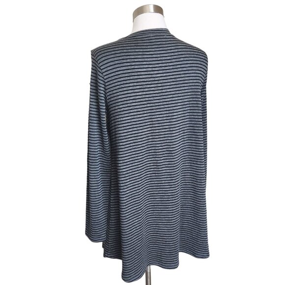 EILEEN FISHER Dress Small Casual‎ Striped Long Sleeves Cozy Black Gray - Picture 4 of 13
